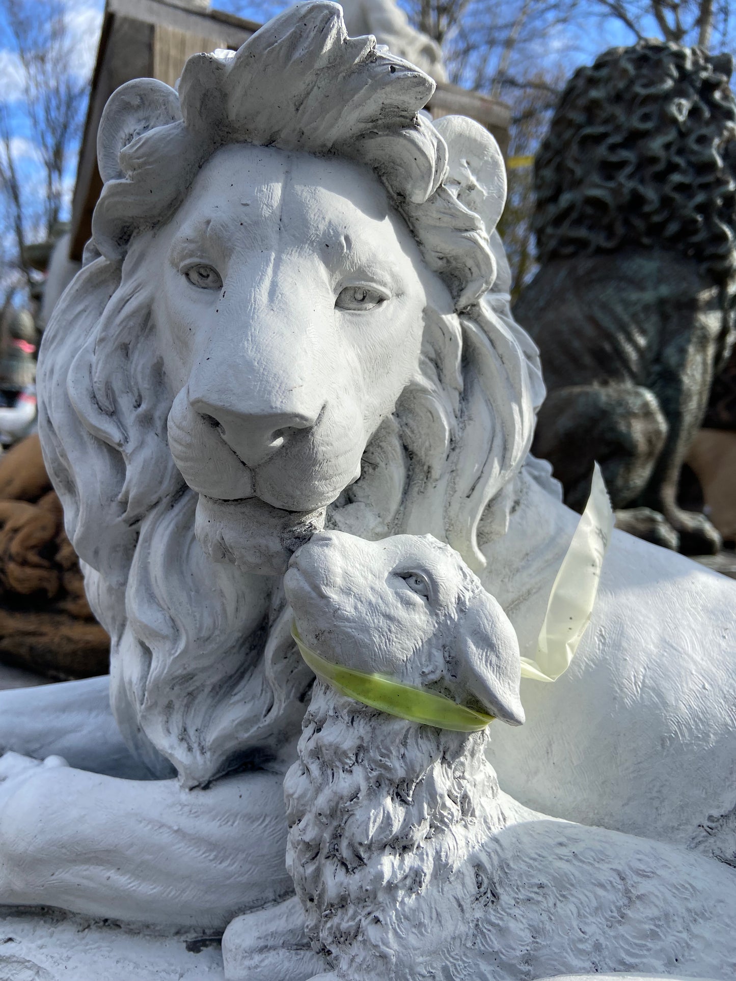Lion & Lamb 13” Tall Statue